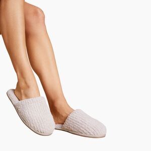 Barefoot Dreams CozyChic Ribbed Slipper Silver Ice L (9-10)